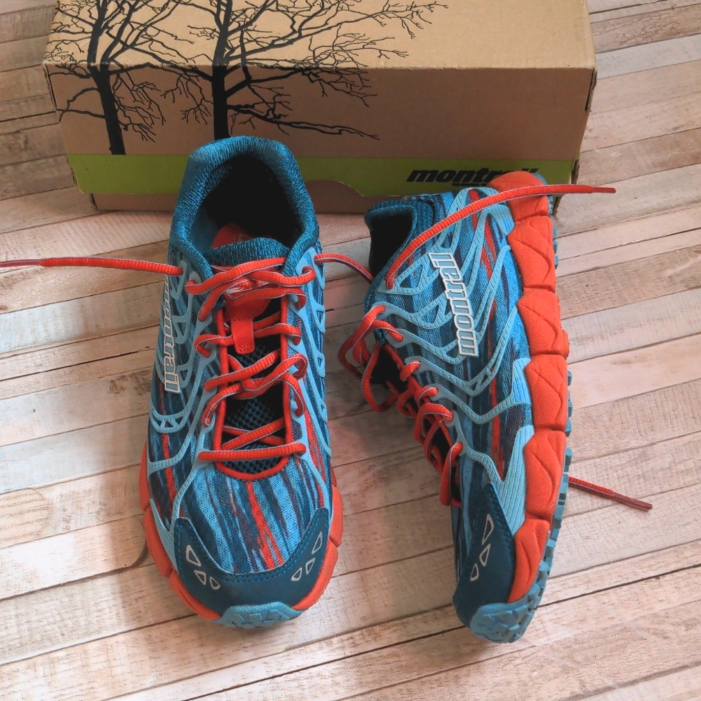 Montrail Fluidflex FKT Women's Running Shoe 8 blue & orange red